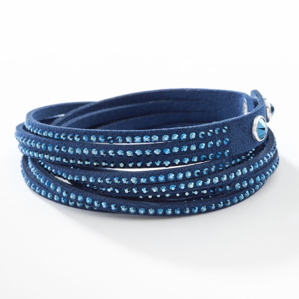 Touchstone Crystal Navy Wrap-Star Bracelet